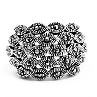 Artisan Wide Silver & Marcasite Band Ring