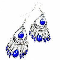 Sapphire-Blue Diamante Chandelier Earrings WG