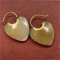 Natural Horn & Brass MILLARD Heart Earrings