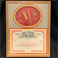 1972 Framed SHELL Oil Stock Certificate