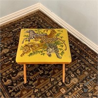 Needlepoint Jungle Animal Stepstool
