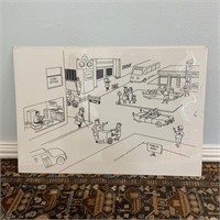 Large Art Print - Line Drawing