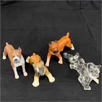 Lot of 4 Boxer Figurines