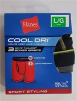 HANES BOYS' 3 TAGLESS BOXER BRIEFS SIZE: LARGE