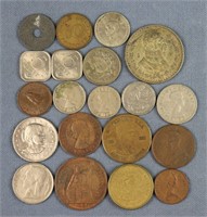 Lincoln Medal + Assorted Foreign Coins
