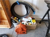 GROUP LOT OF CHEMICALS, EDGING, EXT CORD