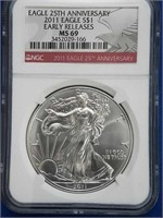 2011 Eagle 25th Anniversary Silver Dollar