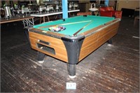 7' Coin Operated Billiards Table w/Accessories