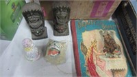 OLD BEAUTY AND BEAST BOOK AND FIGURINES