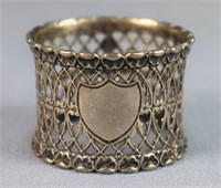 Victorian Sterling Silver Napkin Ring, "Father"