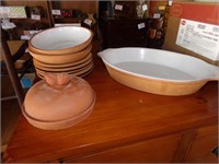 SEVERAL TERRA ROSE PIECES (CHIP IN PLATTER)