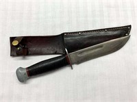 WW2 PAL fighting knife with leather sheath