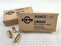 100rds of .45 auto by PPU 230gr FMJ