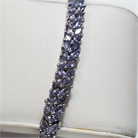 $1955 Silver Tanzanite(12.2ct) Bracelet