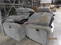 Sectional 2 Piece 6' & 7' Electric Recliners Gray;