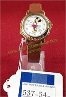 Vintage Lorus Quartz Leather Mickey Mouse Watch