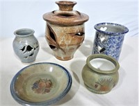5 Pottery Candle Holders