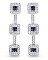 14KT White Gold 1.18ctw Blue Sapphire and Diamond