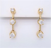 14KT Yellow Gold 0.85ctw Diamond Earrings