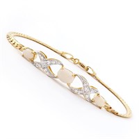 Plated 18KT Yellow Gold 1.16ctw Opal and Diamond B