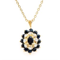 Plated 18KT Yellow Gold 2.60ctw Black Sapphire and