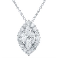 14KT White Gold 0.73ctw Diamond Pendant with Chain