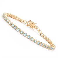 Plated 18KT Yellow Gold 4.10ctw Blue Topaz Bracele