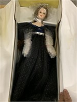 SEYMOUR MANN PORCELAIN DOLL 18" WITH STAND