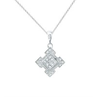 14KT White Gold 0.37ctw Diamond Pendant with Chain