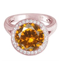 14KT Rose Gold 8.51ct Citrine and Diamond Ring