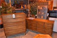 DRESSER WITH MIRROR AND CHEST OF DRAWERS
