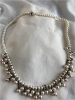 VAR Sterling Silver & Freshwater Pearl Necklace