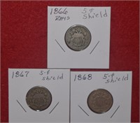 (3) Five Cent Shields