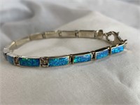 Sterling Silver Bracelet w/ Opals