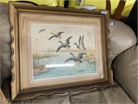 Vtg Signed Hand Colored Etching by Paul Wood -