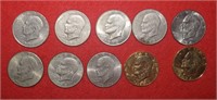 (10) Eisenhower Dollars 1971-D to 1978-D Mix