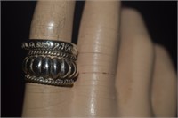 Two Sterling Silver Rings Sz 7-1/2 & 8