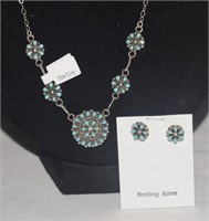 Sterling Silver Necklace, Pendant & Earrings w/