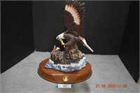 Ceramic Eagle on Stand Broken Wing