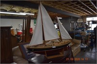 Motorized Wooden Sailing Ship Untested