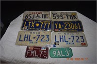 Eight Automobile & Motorcycle License Plates