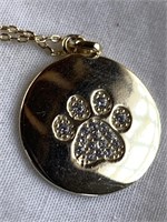 Sterling Silver Necklace w/ Paw Print Pendant