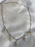 Sterling Silver Necklace w/ Crystals