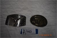 Two Belt Buckles. Longhorn & Texas Lone Star State