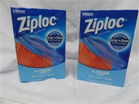 2 Boxes Ziploc Quart Freezer Bags 108 Total