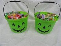 2 Halloween Buckets Full of Candy Best By: