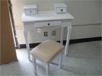 PAINTED VANITY WITH STOOL