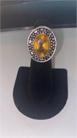 Citirine Color German Silver Ring