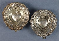 Pair of Sterling Silver Repousse Nut Dishes