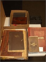 VINTAGE SCRAPBOOKS AND 3 DOCUMENT BOXES
